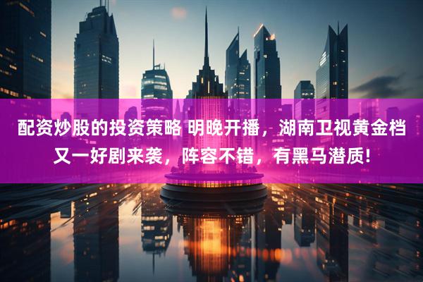 配资炒股的投资策略 明晚开播，湖南卫视黄金档又一好剧来袭，阵容不错，有黑马潜质!